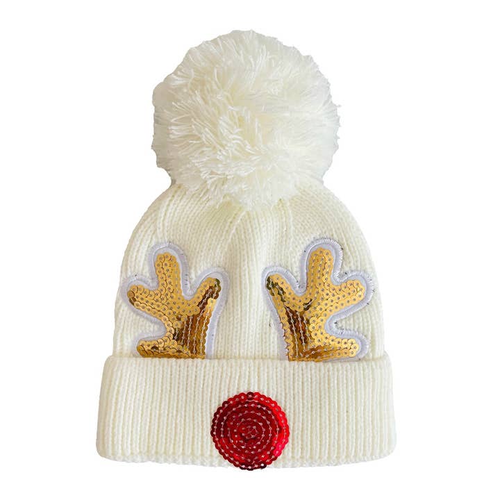 Sequin Reindeer Beanie – Whimsical Willow Boutique & Spa display picture 1