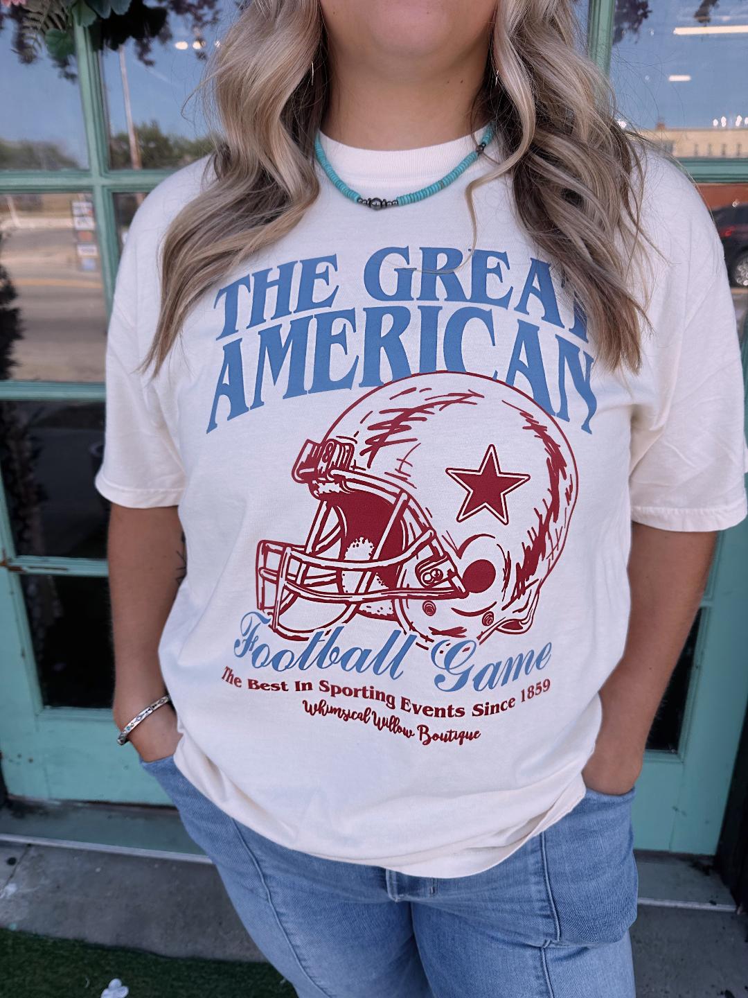 All American Football Tee – Whimsical Willow Boutique & Spa