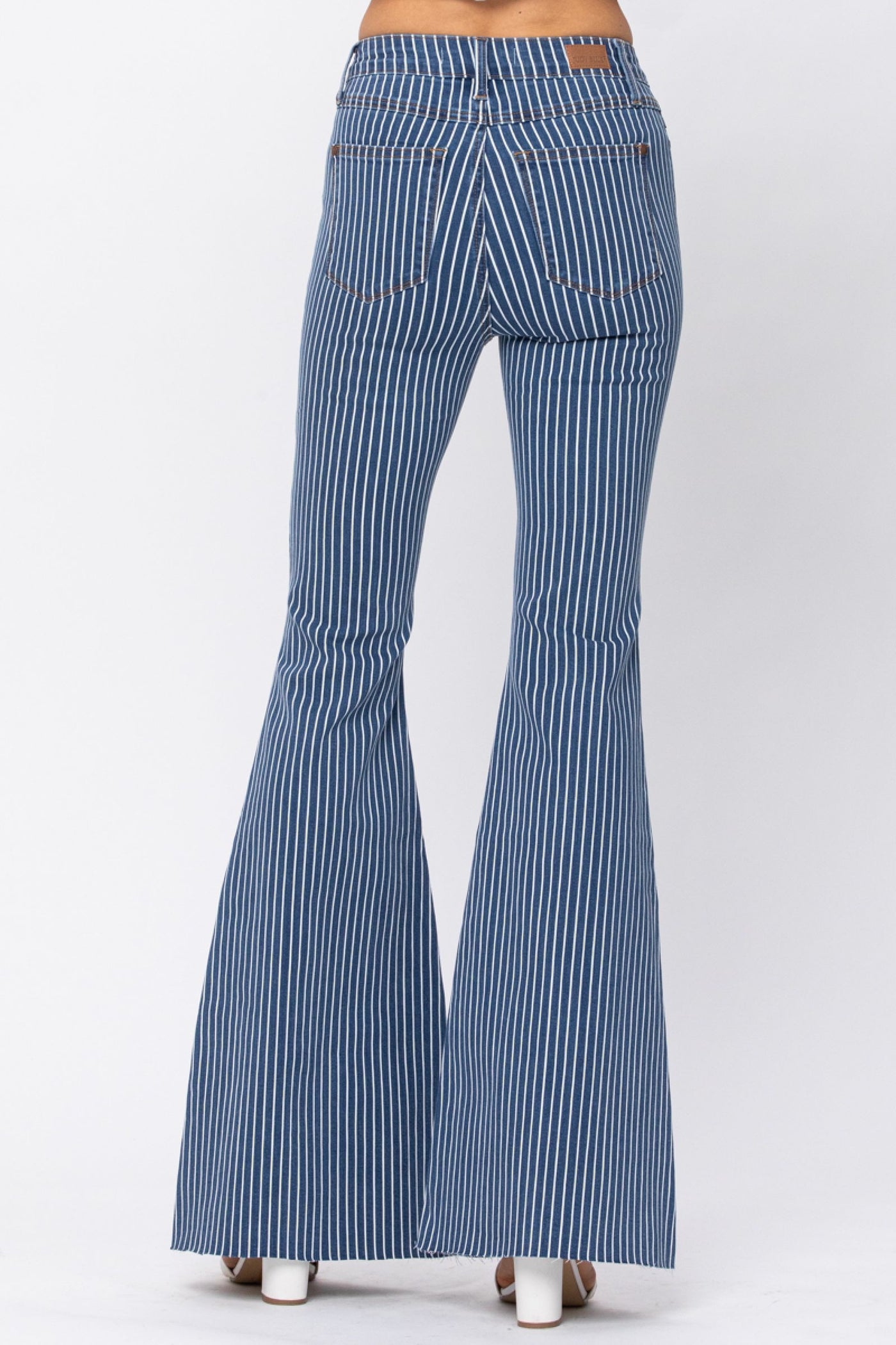 Judy Blue Striped Ultra High Rise Super Flare Jeans