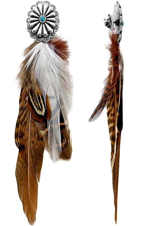 Concho Feather Hat Pin