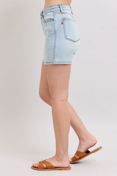High Rise Double Button Dad Shorts