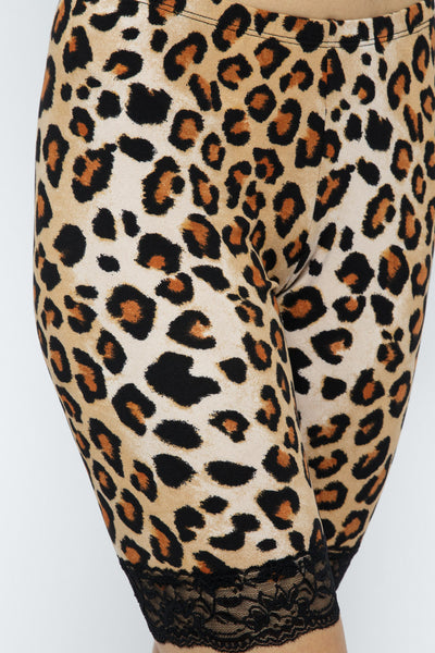 Leopard & Lace Biker Shorts
