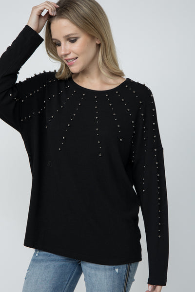 Long Sleeve Studded Top