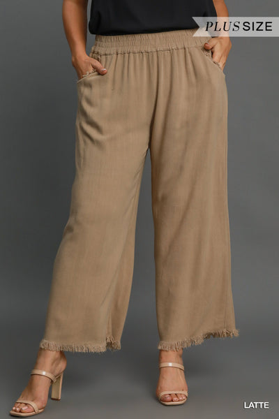 Frayed Hem Wide Leg Pant