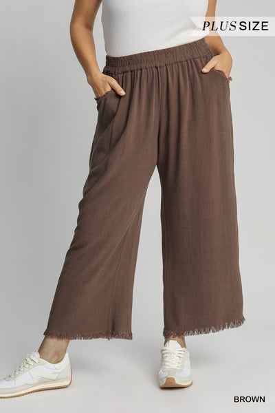 Frayed Hem Wide Leg Pant