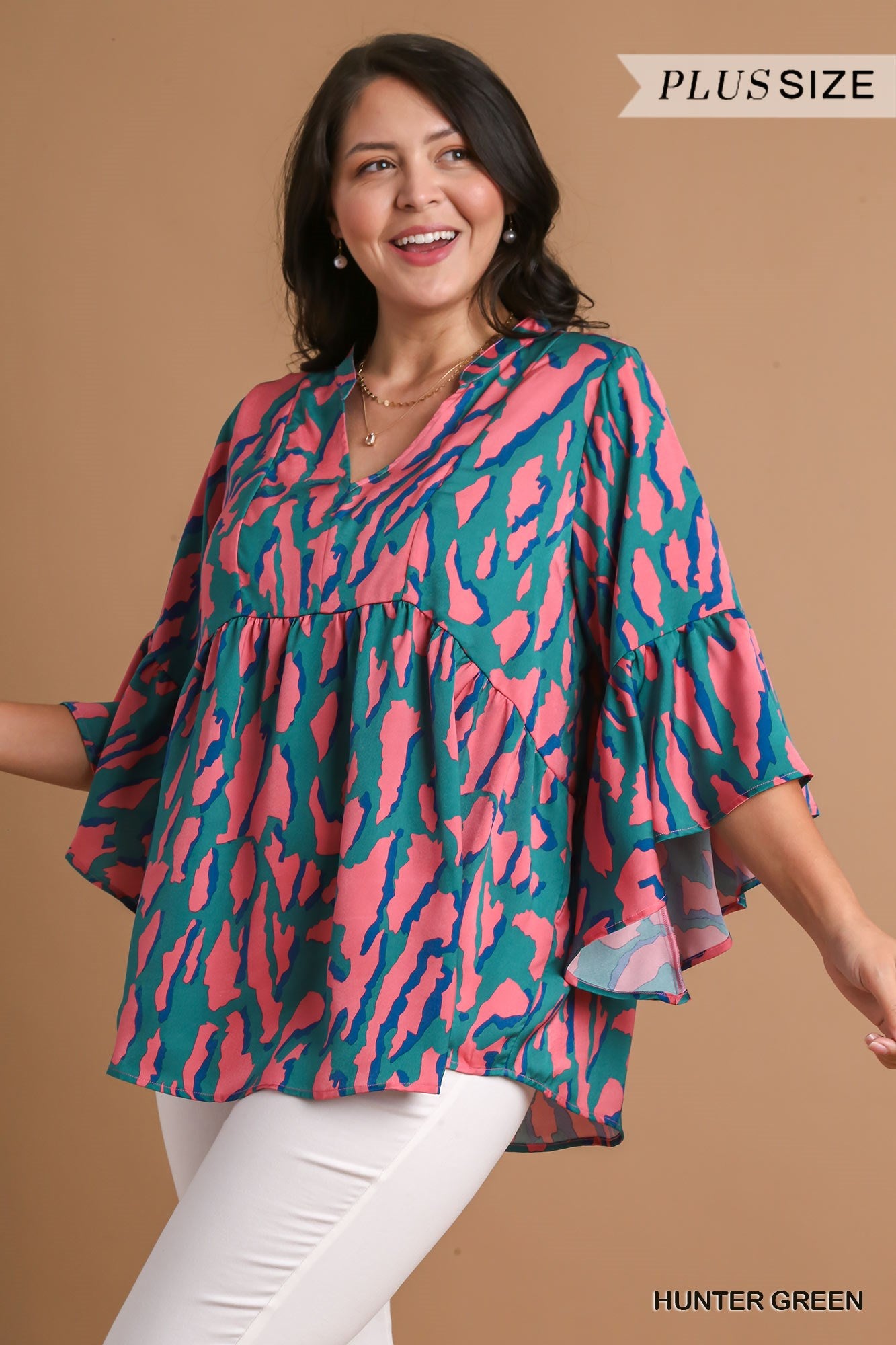 Satin Leopard Baby Doll Top