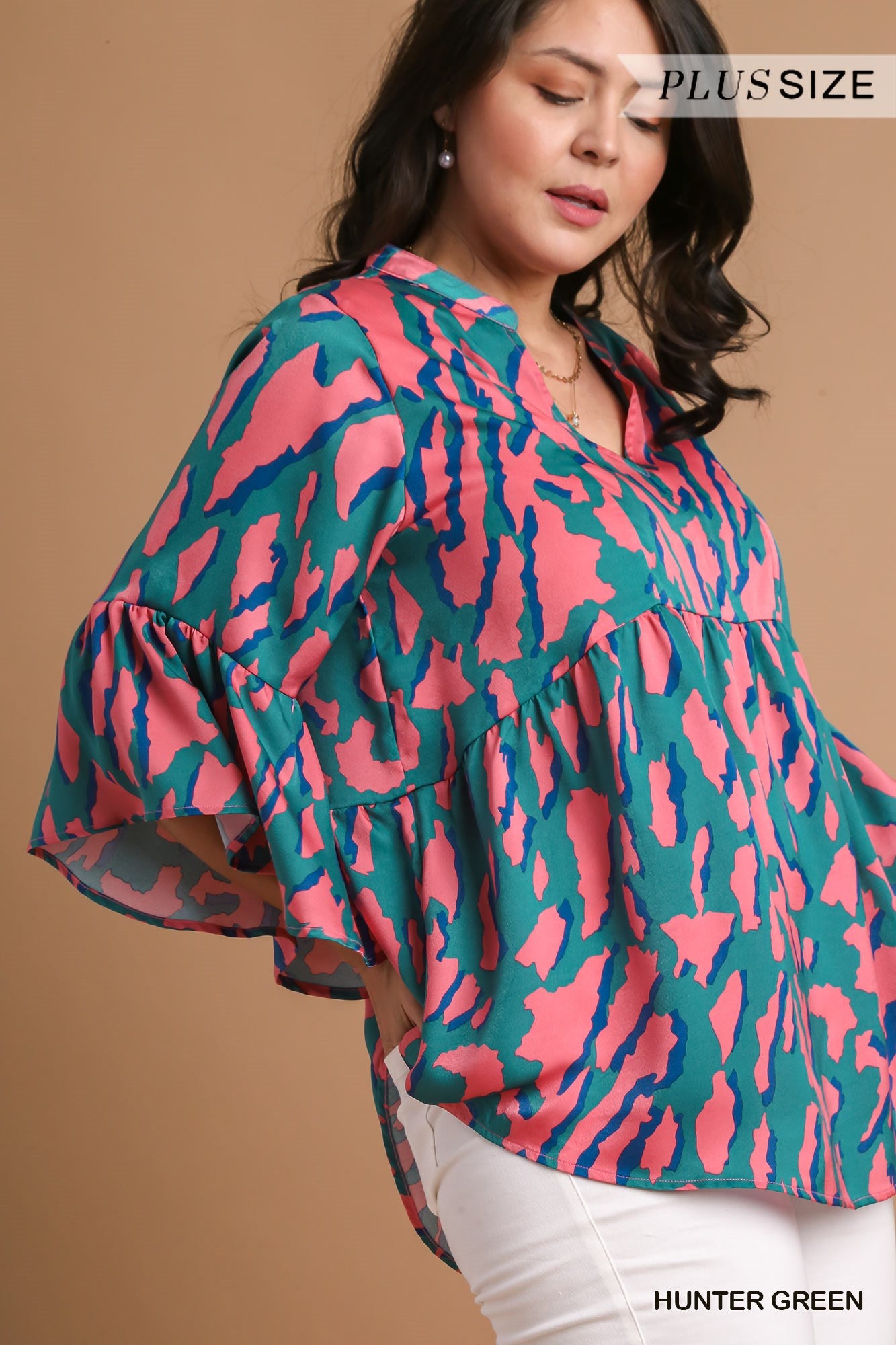 Satin Leopard Baby Doll Top