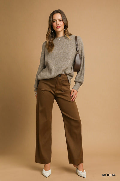 Button Stretched Pants