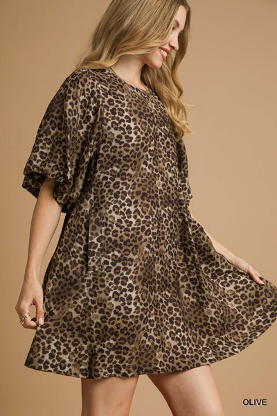 Leopard Print Pocket Detail Dress