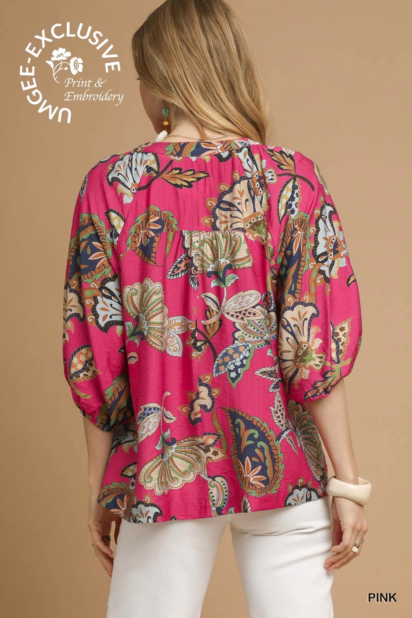 Paisley Puff Sleeve Blouse