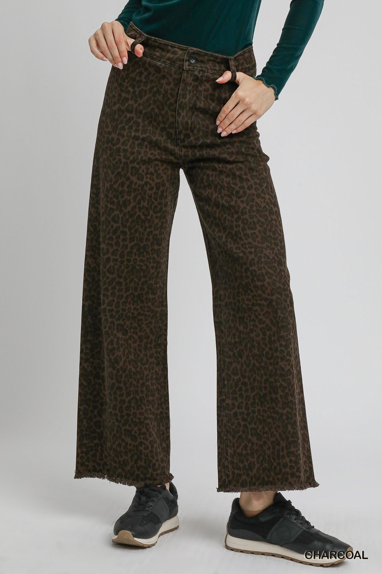 Leopard Print Wide Leg Jean
