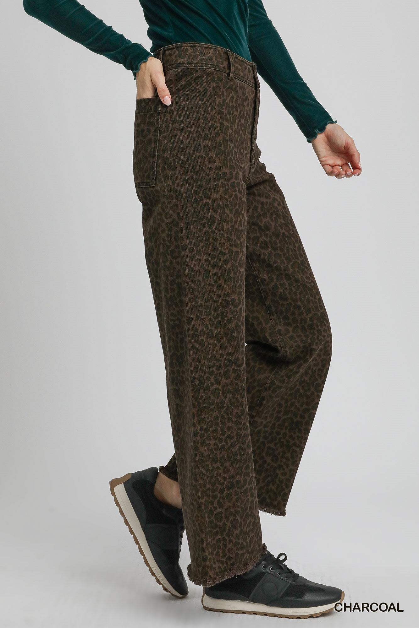 Leopard Print Wide Leg Jean