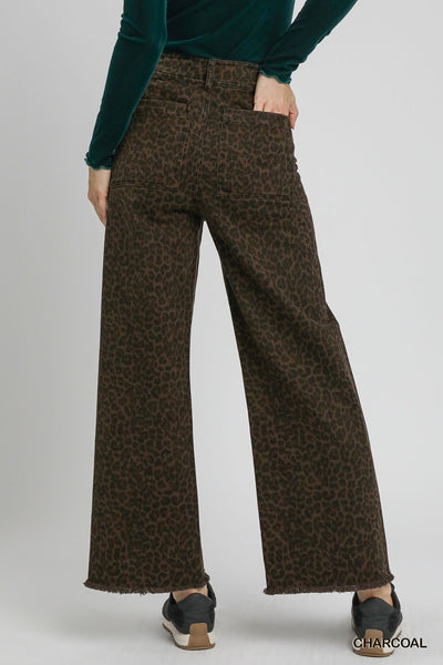 Leopard Print Wide Leg Jean