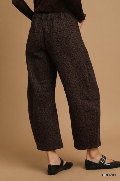 Leopard Print Wide Leg Pants