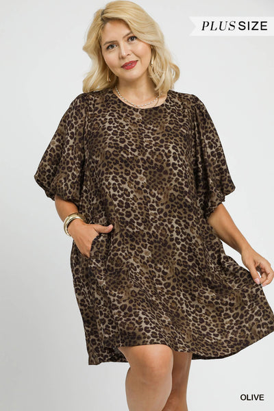 Leopard Print Pocket Detail Dress