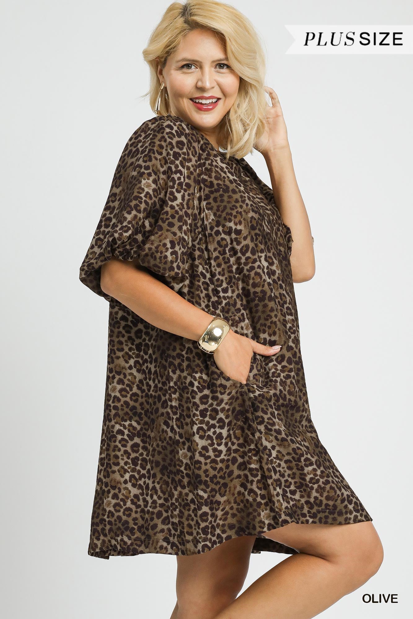 Leopard Print Pocket Detail Dress