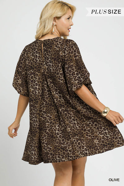 Leopard Print Pocket Detail Dress