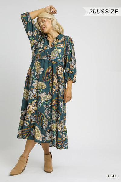 Boho Paisley Tiered Midi Dress
