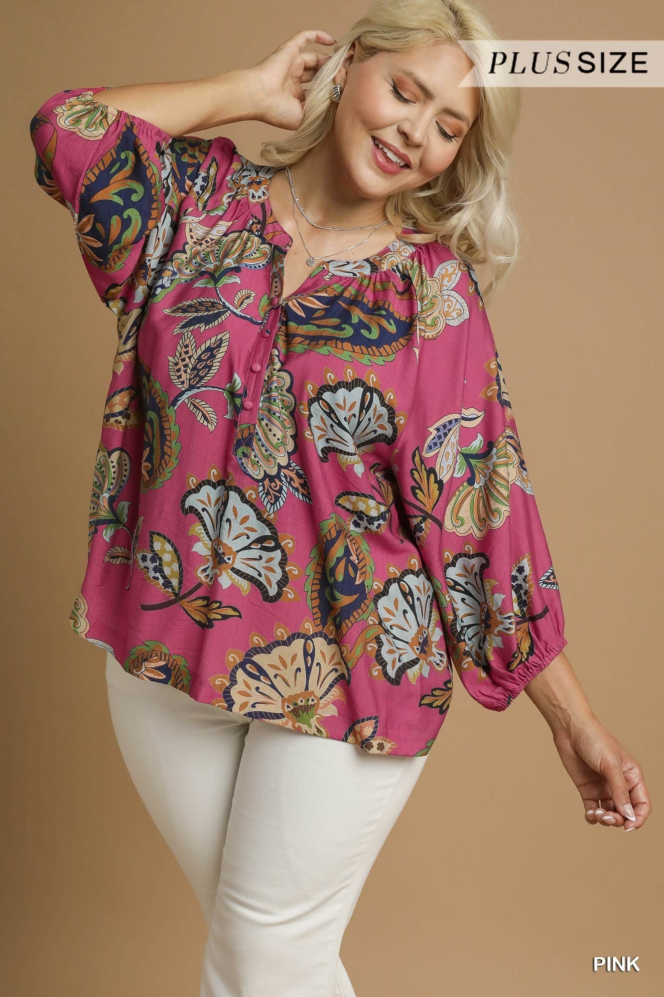 Paisley Puff Sleeve Blouse