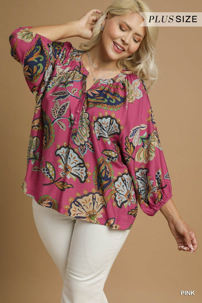 Paisley Puff Sleeve Blouse