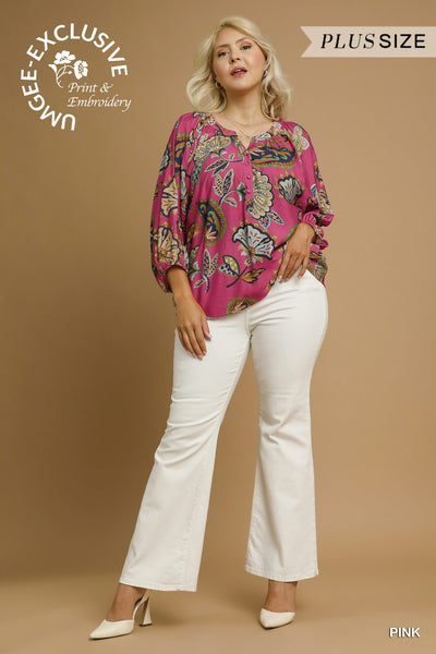 Paisley Puff Sleeve Blouse