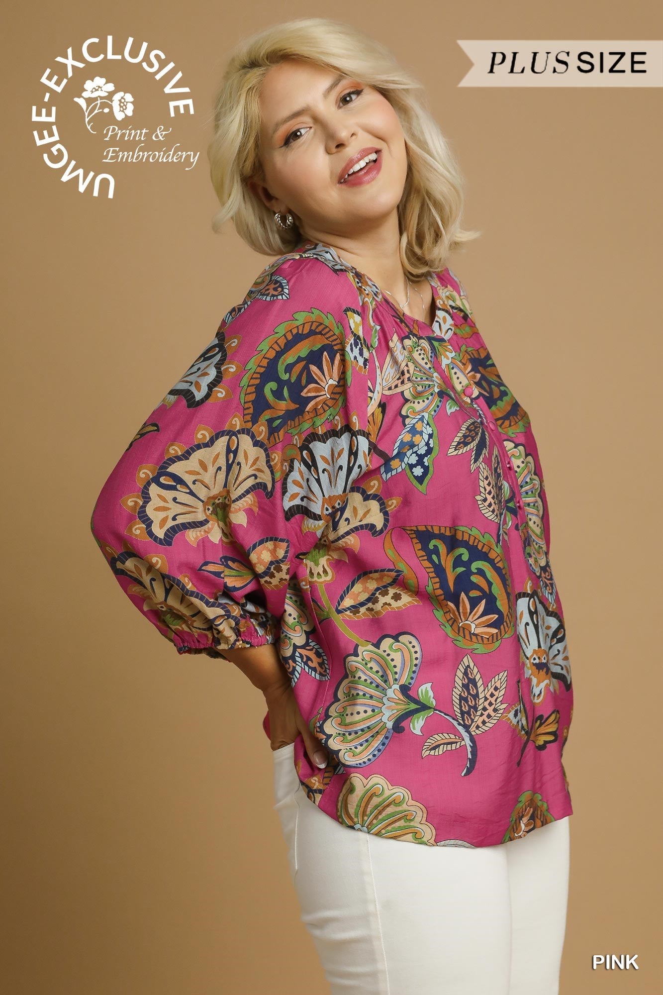 Paisley Puff Sleeve Blouse