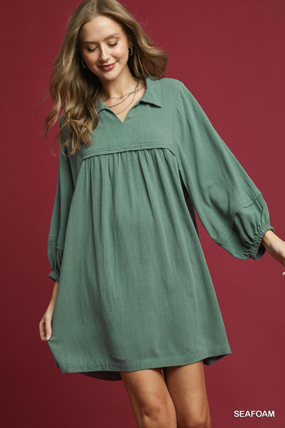 Collared Babydoll Mini Dress