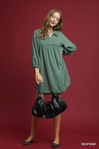 Collared Babydoll Mini Dress