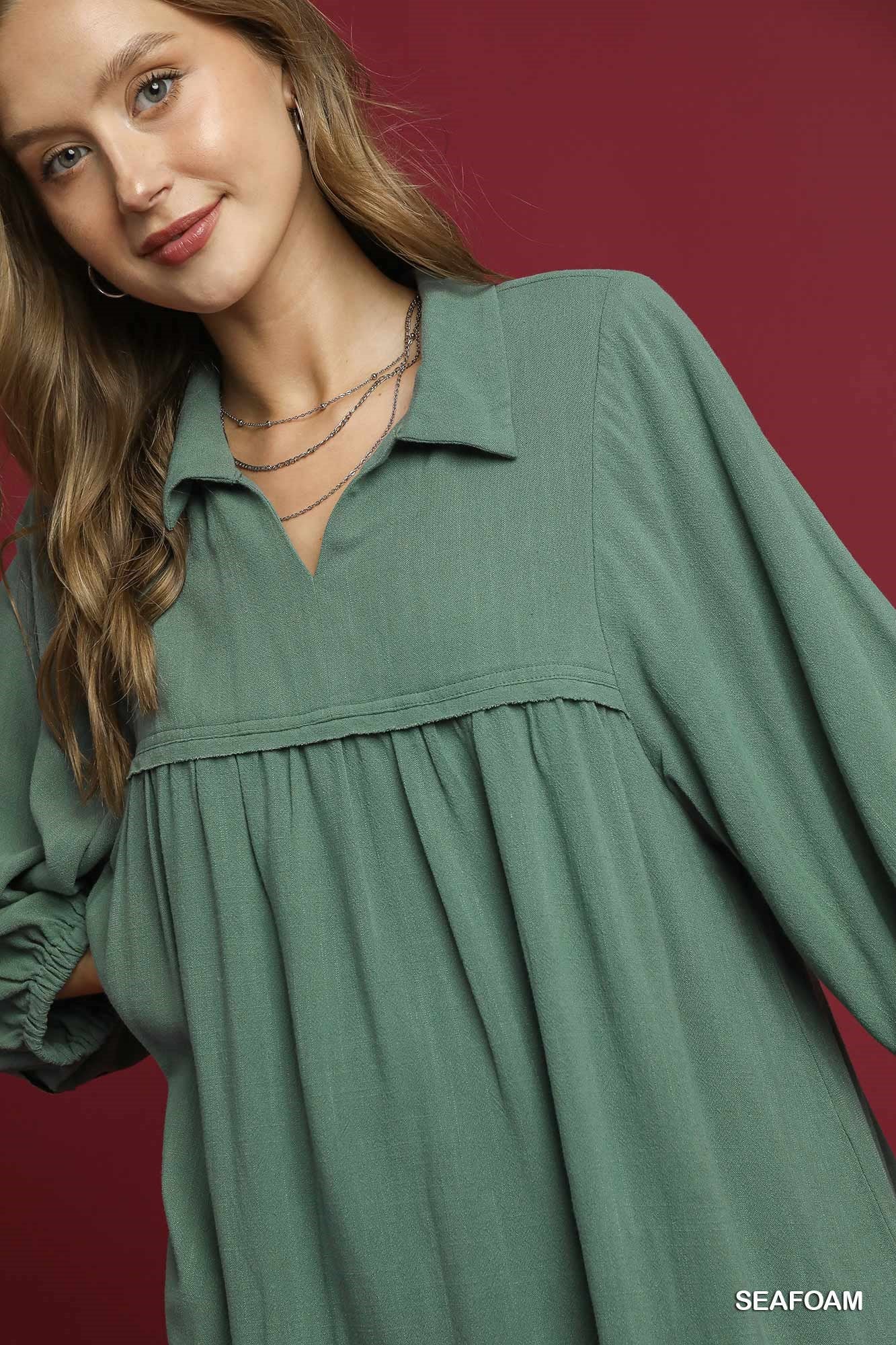 Collared Babydoll Mini Dress