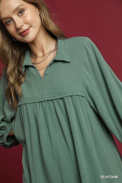 Collared Babydoll Mini Dress