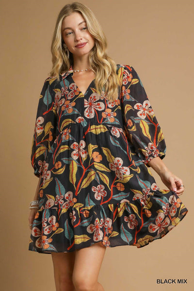 Floral Ruffle Mini Dress