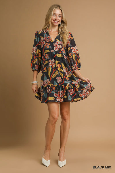 Floral Ruffle Mini Dress