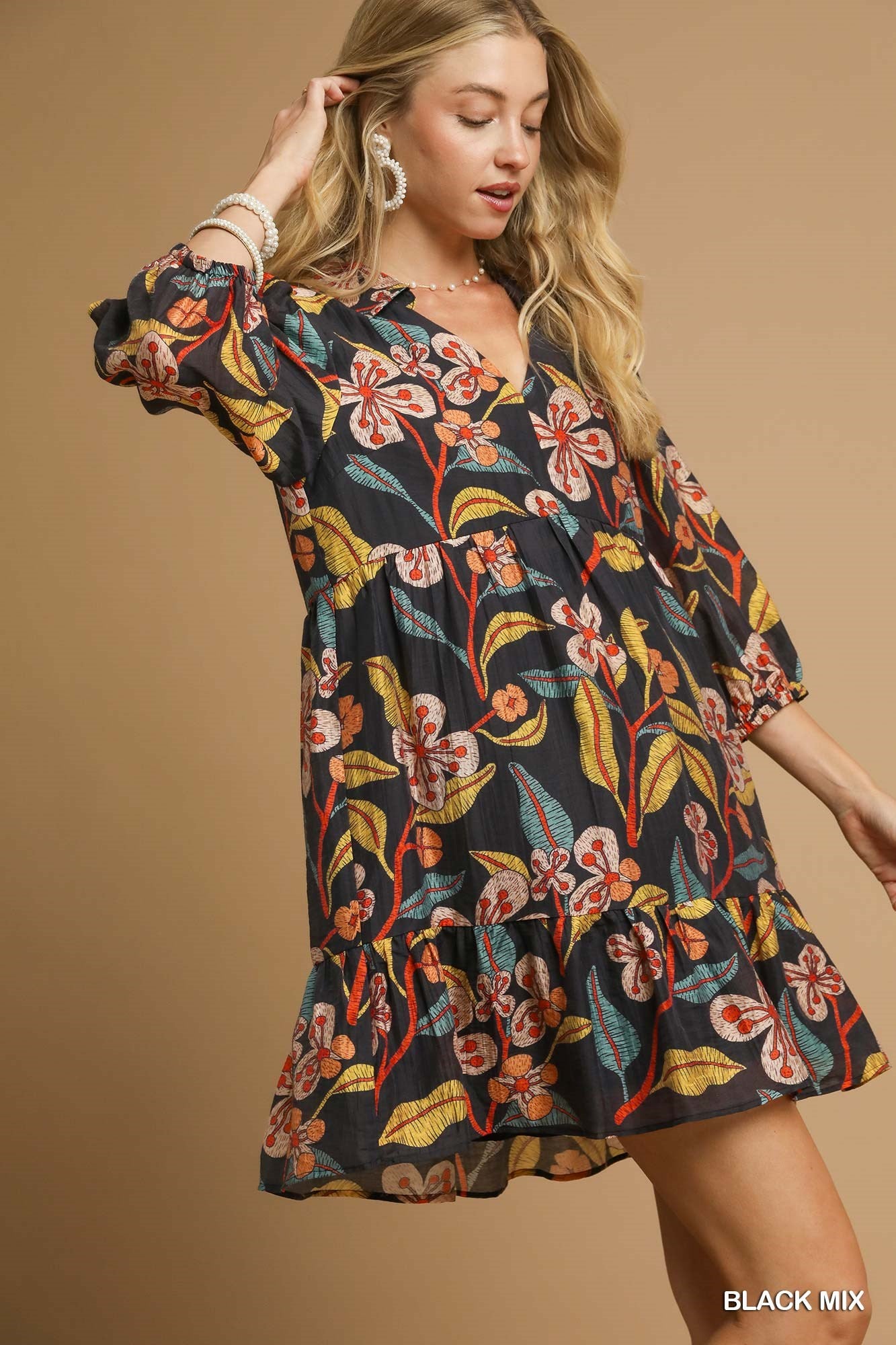 Floral Ruffle Mini Dress