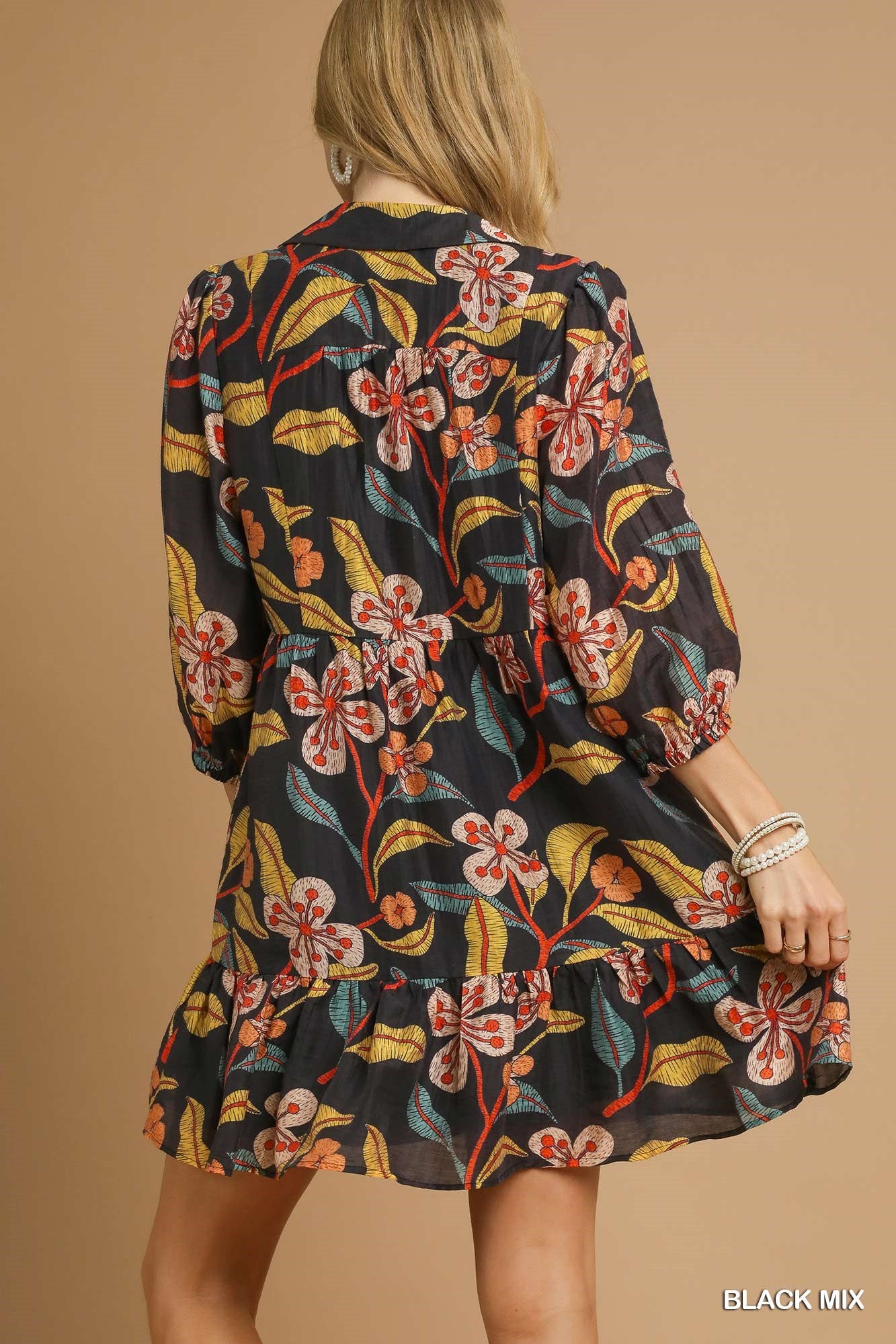 Floral Ruffle Mini Dress