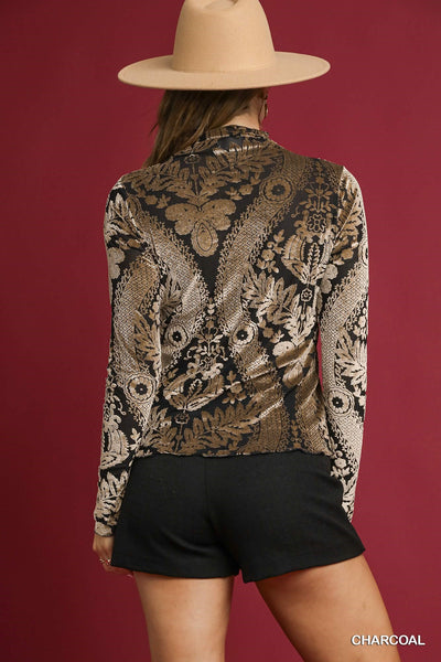 Sheer Velvet Burnout Top