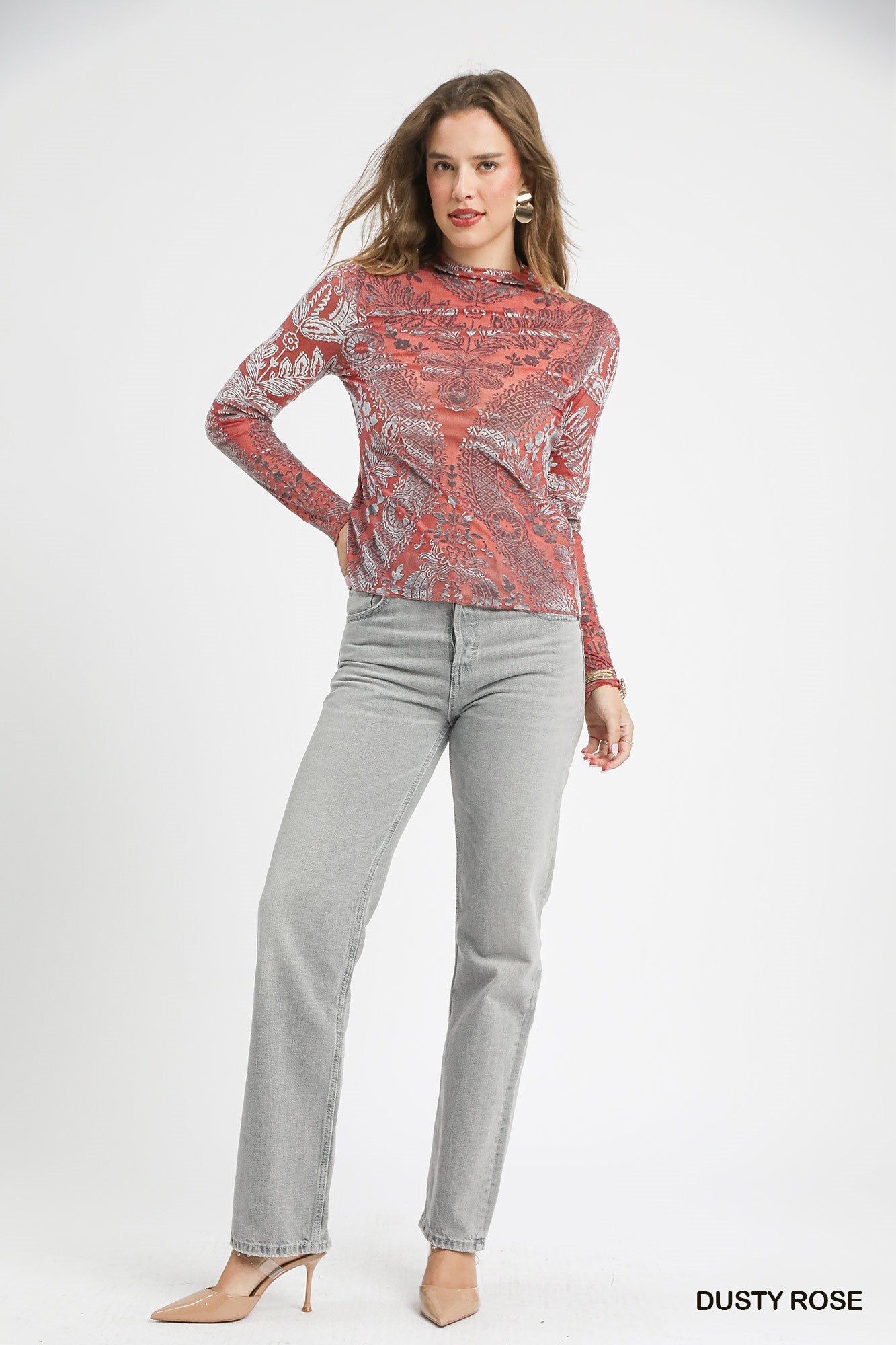 Sheer Velvet Burnout Top