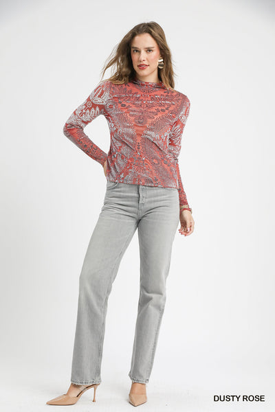 Sheer Velvet Burnout Top