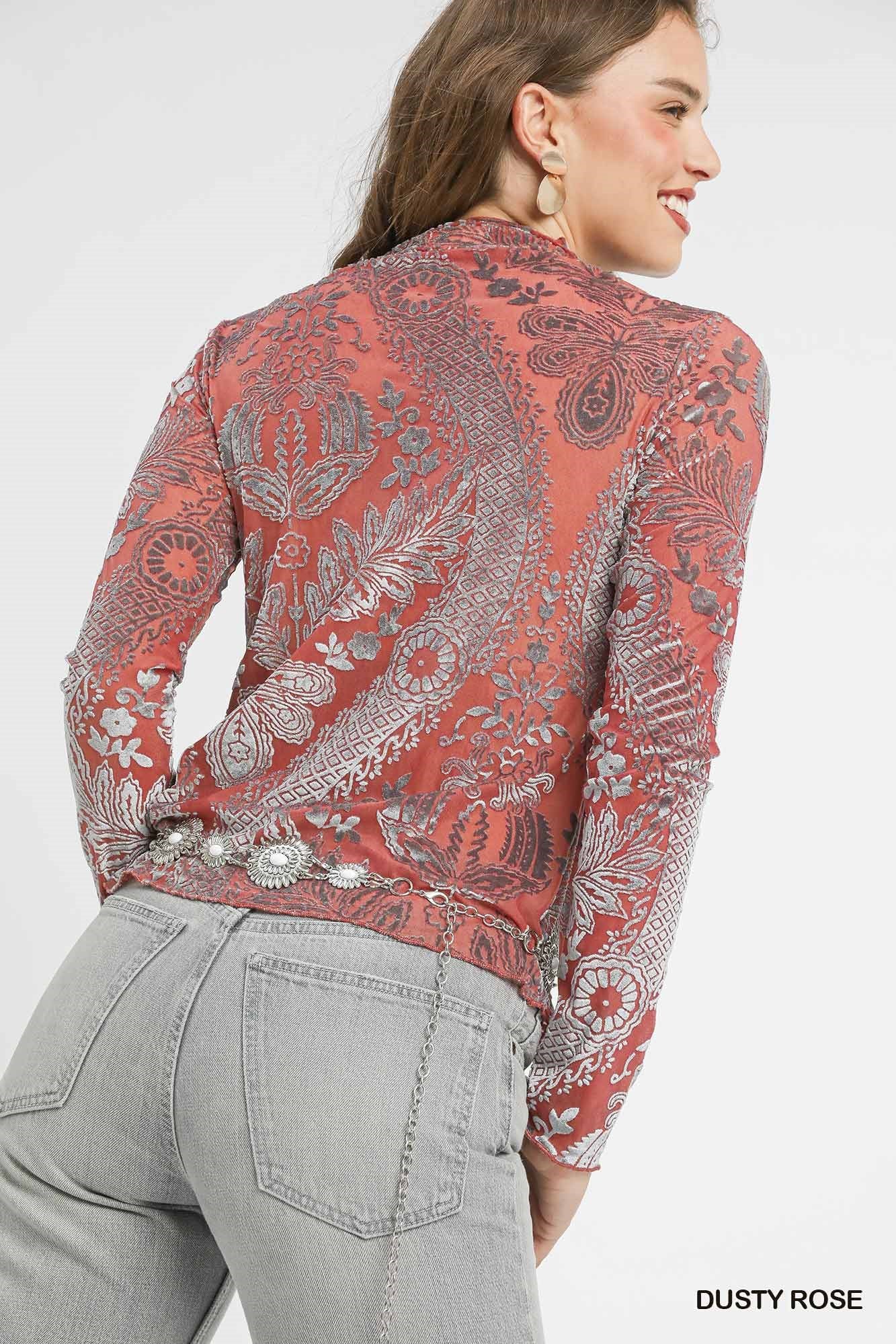 Sheer Velvet Burnout Top