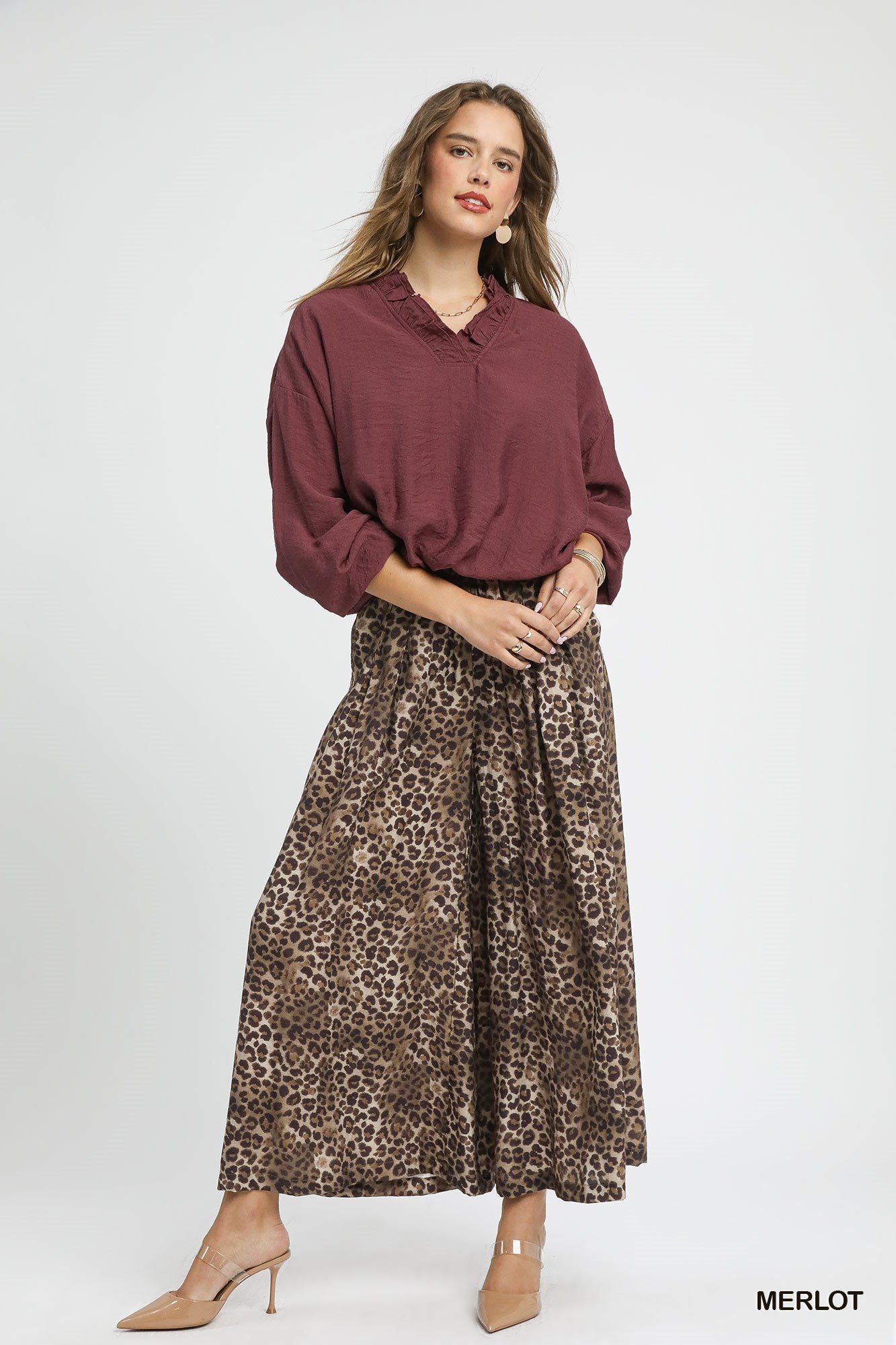 Ruffle V Neck Blouse