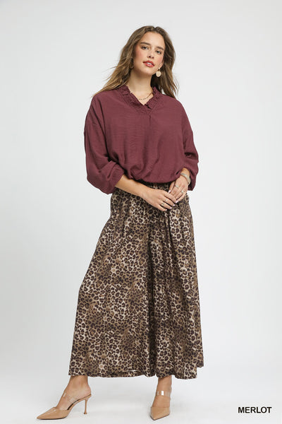 Ruffle V Neck Blouse