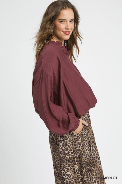 Ruffle V Neck Blouse