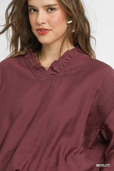Ruffle V Neck Blouse