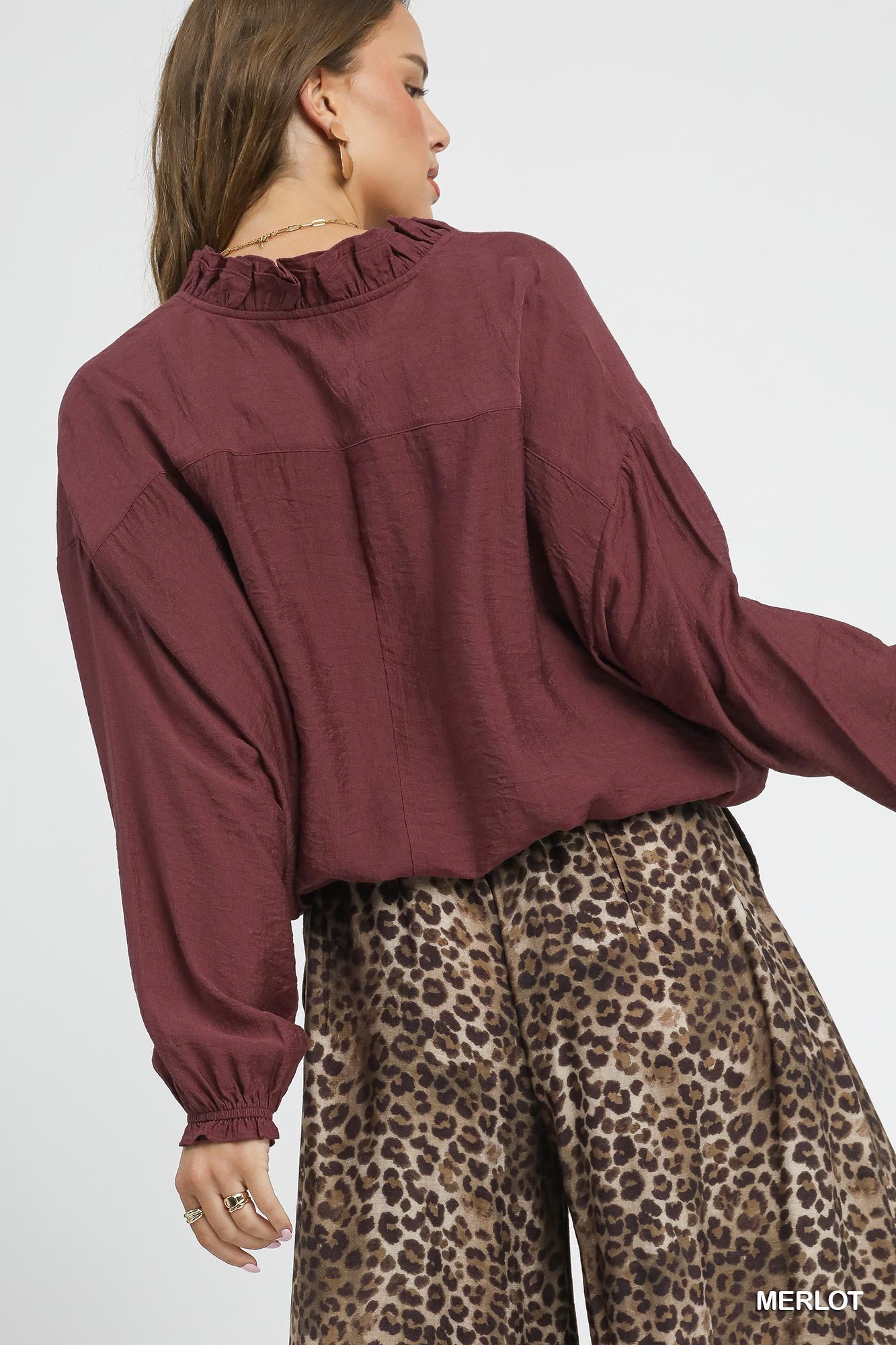 Ruffle V Neck Blouse