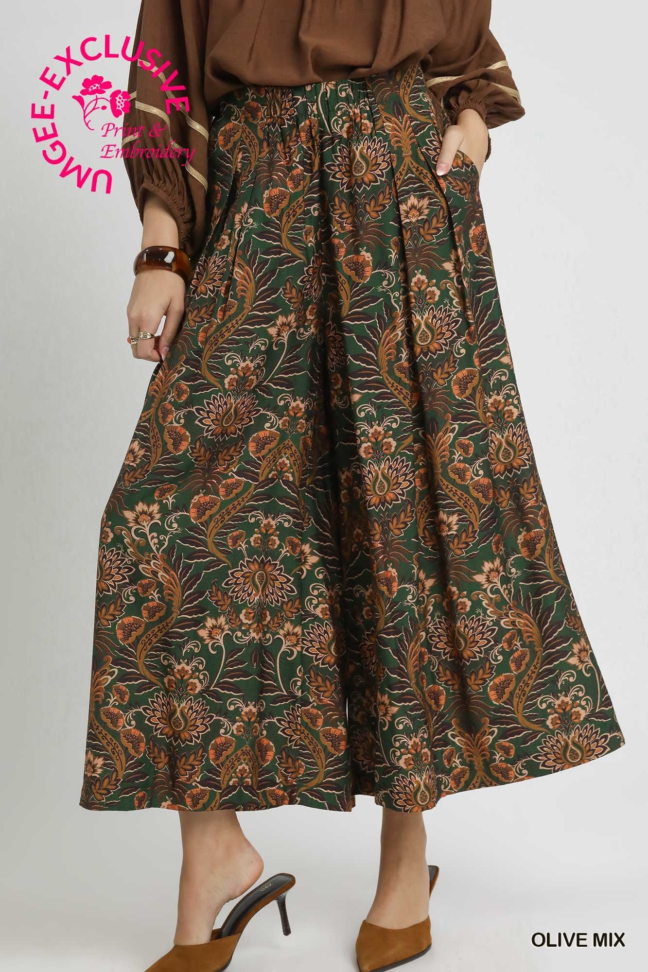 Floral Wide Leg Pants