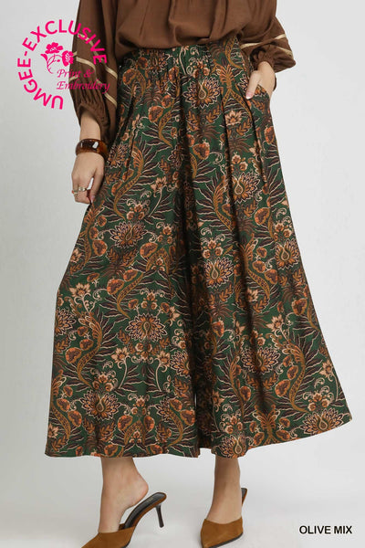 Floral Wide Leg Pants
