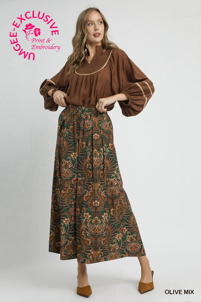 Floral Wide Leg Pants