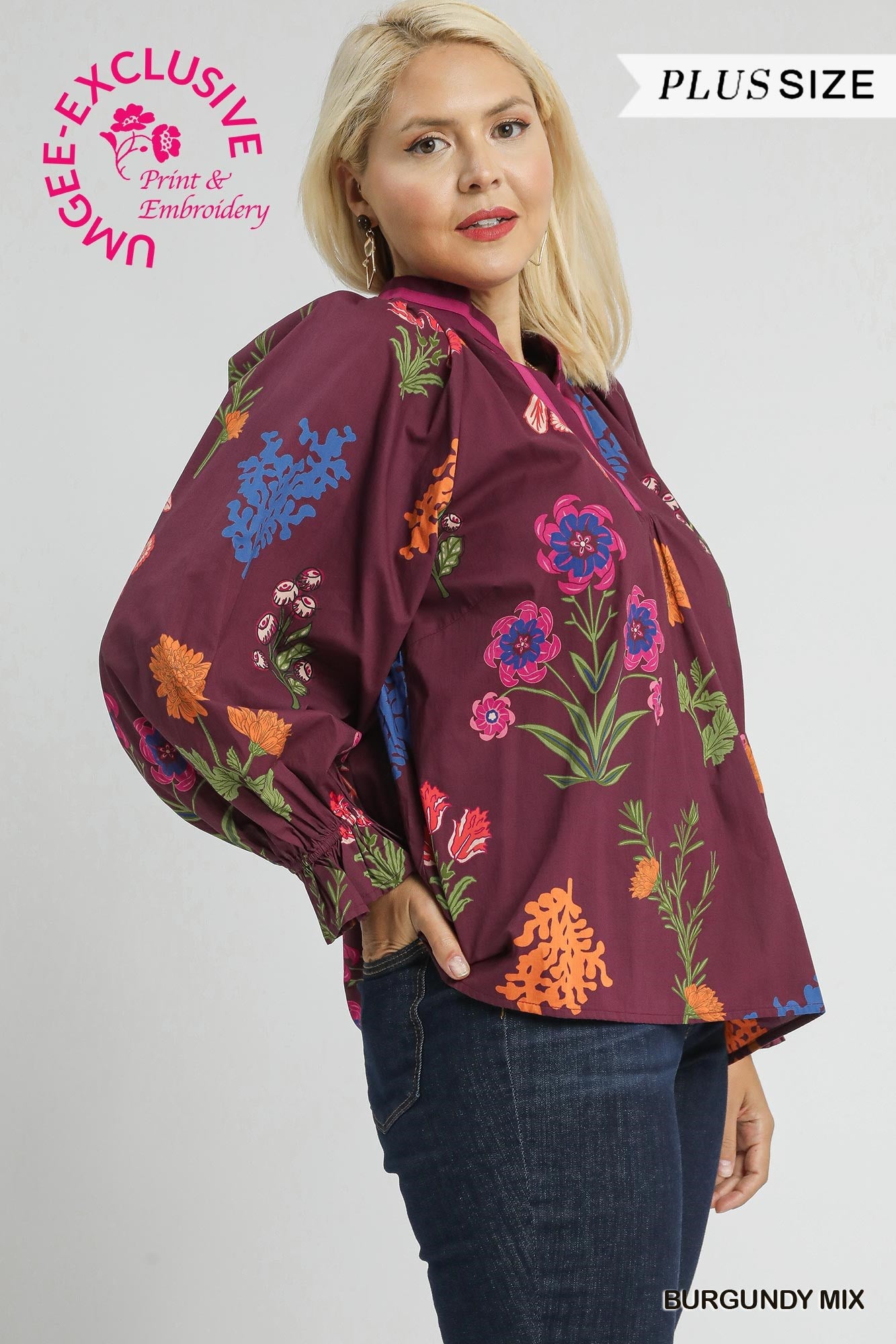 Floral Print Varsity Stripe Blouse