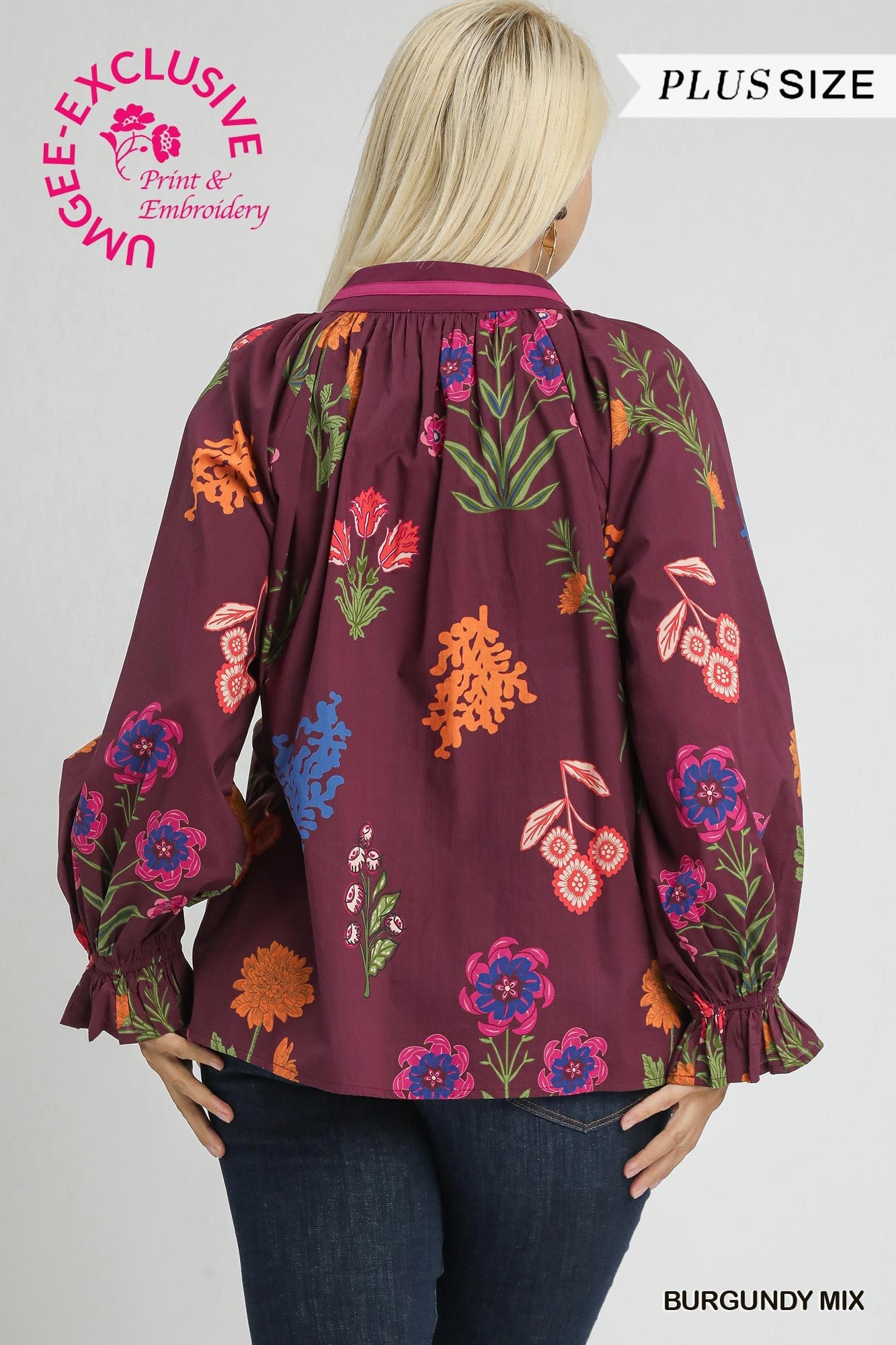 Floral Print Varsity Stripe Blouse