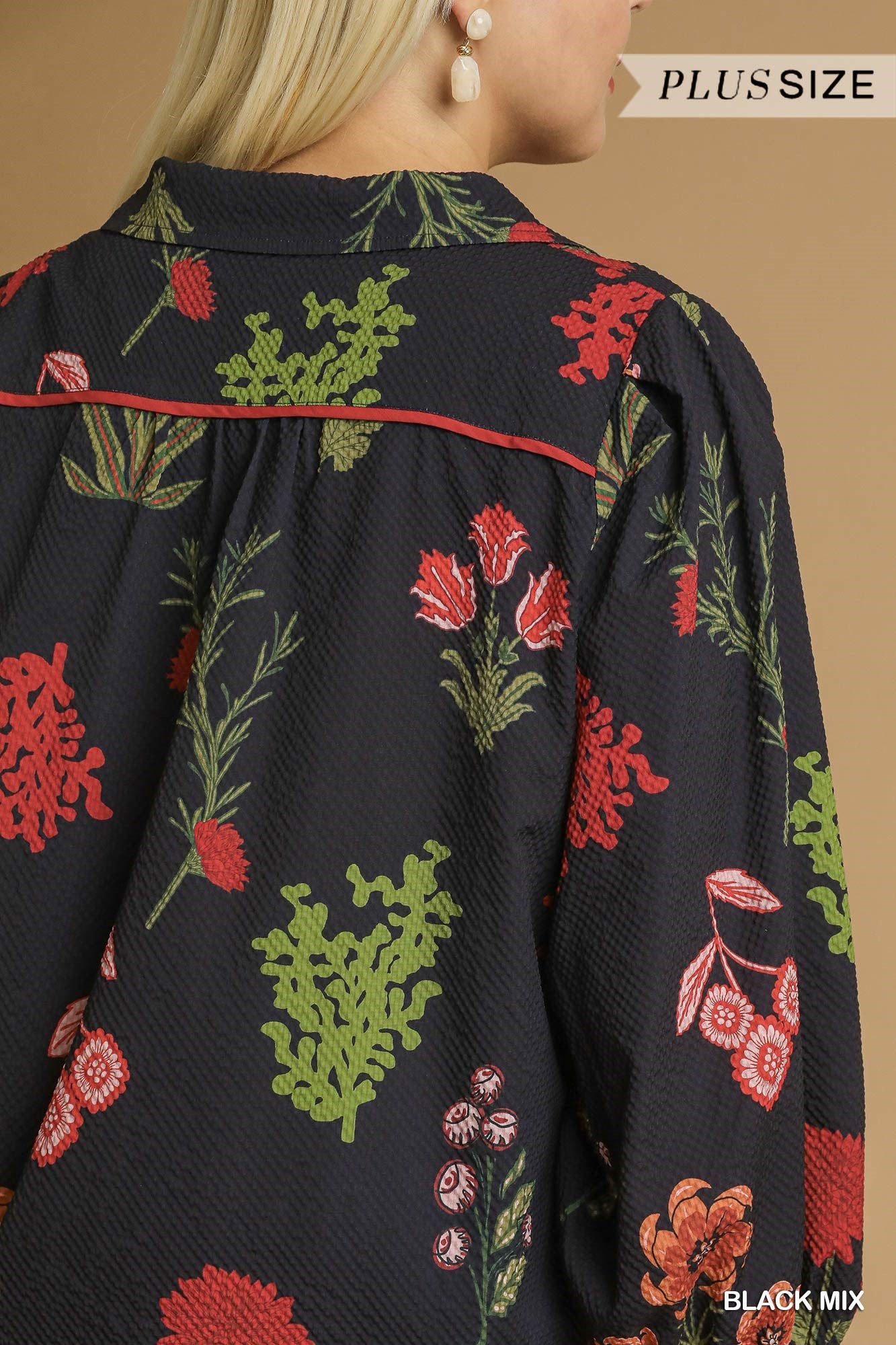 Floral Print Textured Blouse