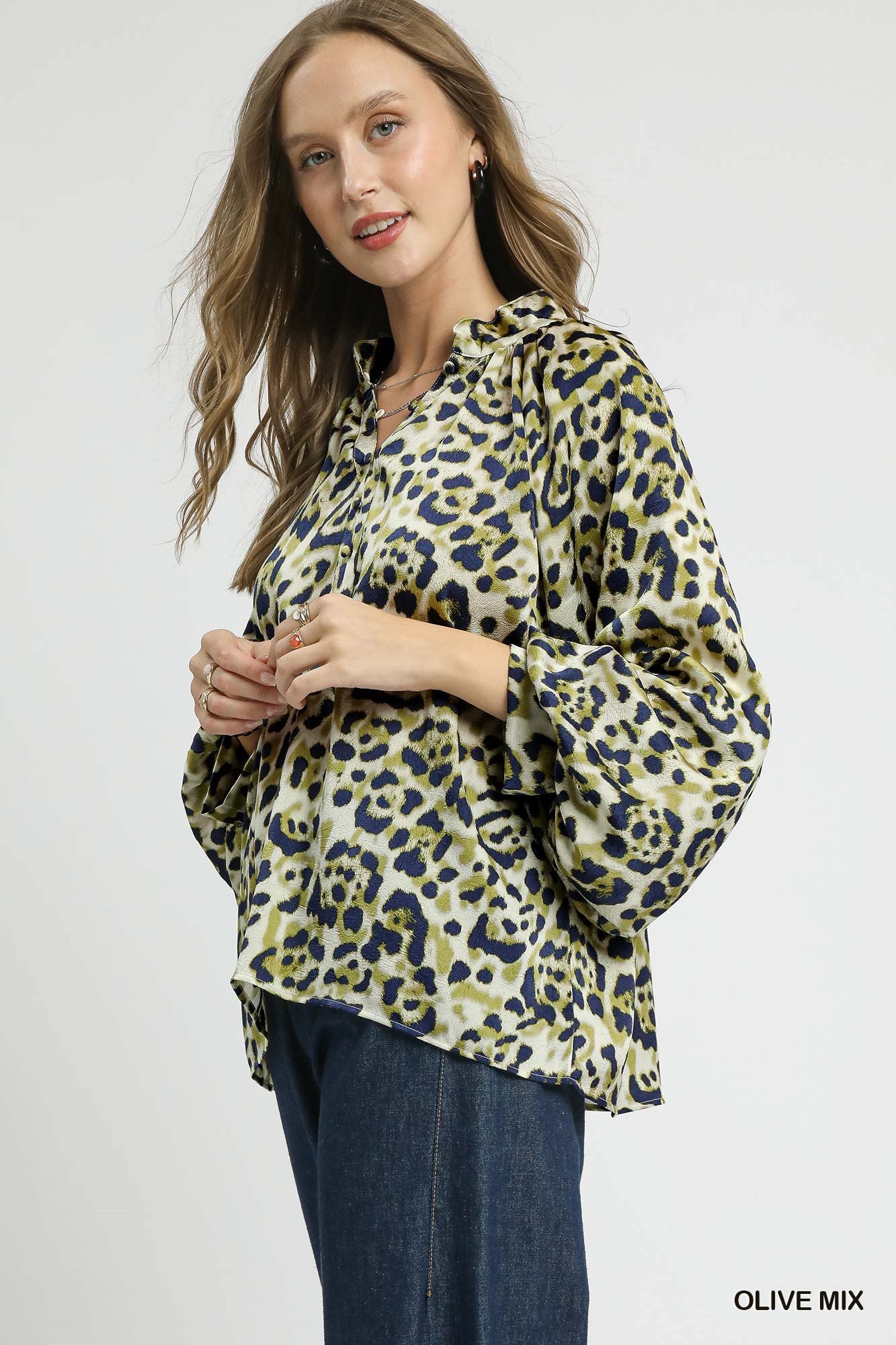 Leopard Print Satin Blouse
